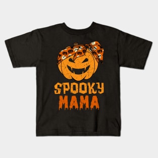 Spooky Mama Pumpkin Halloween Mother's Day Kids T-Shirt